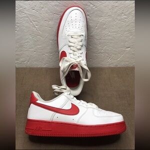 2020 Nike Air Force 1 '07 Men's Sneakers White Red Soles Size 7.5 CK7663-102